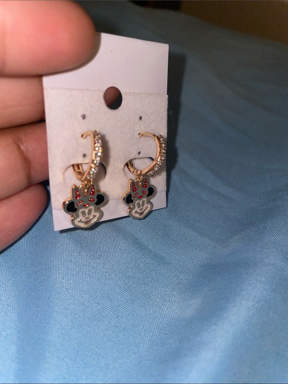 Minnie Mouse Drop Earrings - - Picture 3 of 3